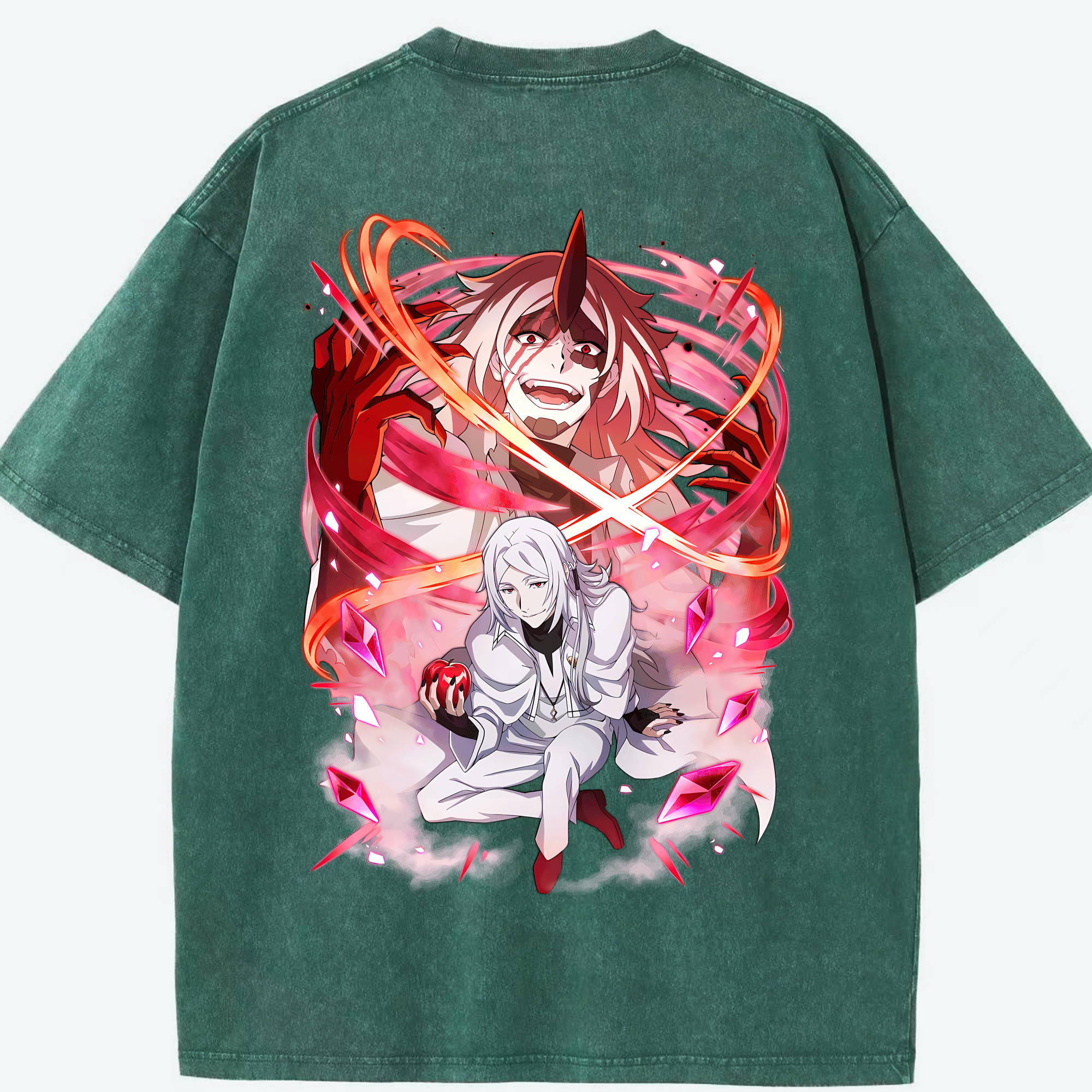 （画像用） 文豪ストレイドッグス Bungo Stray Dogs 綿100% ヴィンテージ風 半袖Tシャツ（背面プリント）